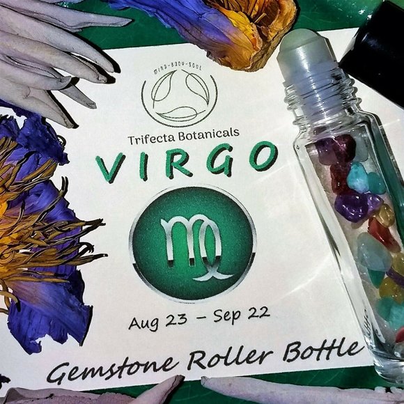 ♍ VIRGO Zodiac Gift Set ♍ Roller Bottle + Pocket Crystals + Loose Incense Blend - Picture 4 of 6